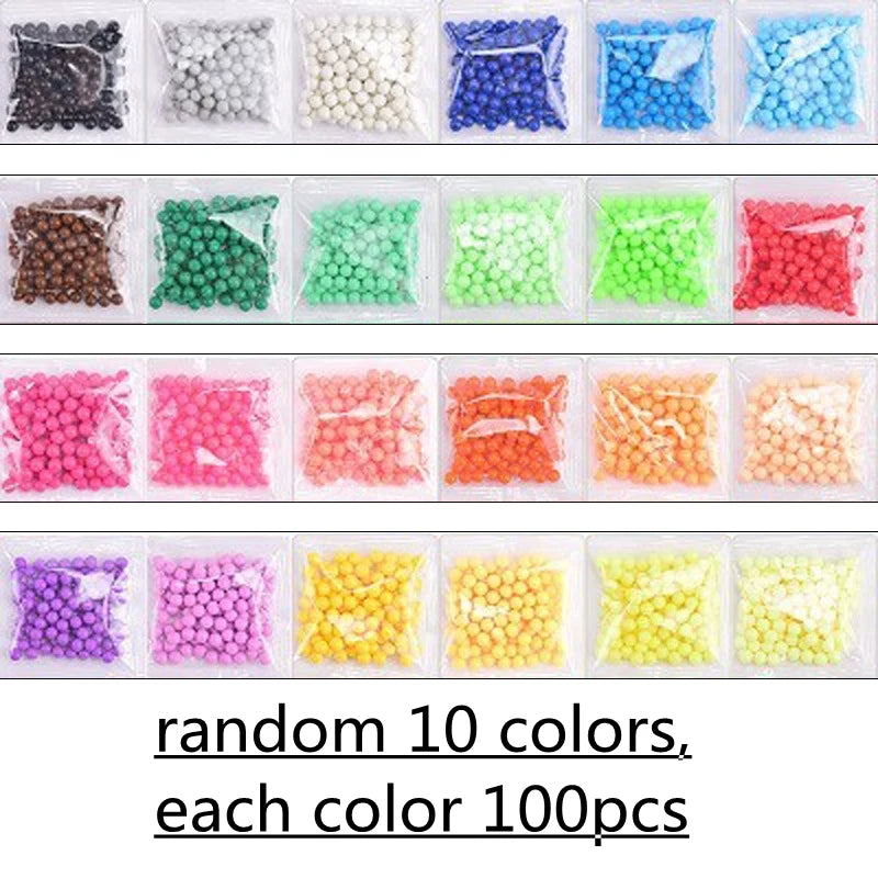 1000 Pcs/box DIY Water Spray Magic Beads Handmade Toy Set Children's Color Crystal Beads Puzzle Craft Kit Gift Variety Bean Toys