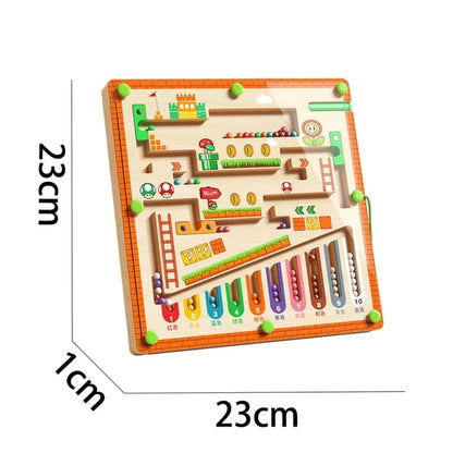 Children's Magnetic Maze Walking Ball Baby Concentration Training, Writing Logic Thinking 3-4 Year Old Early Education Puzzle To