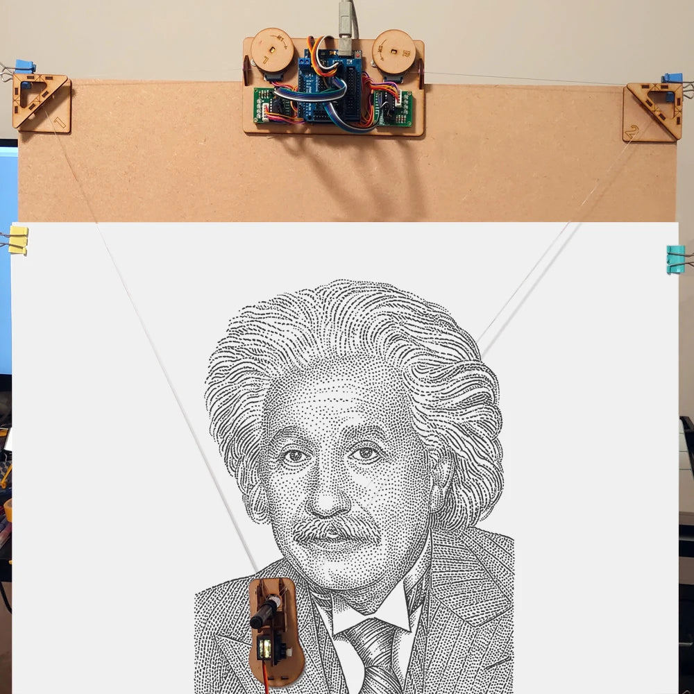 2024 Draw Wall Painting Robot with Cable Plotter Arduino Maker Project Kit Polar Graph with Motor DIY STEM Toy Parts