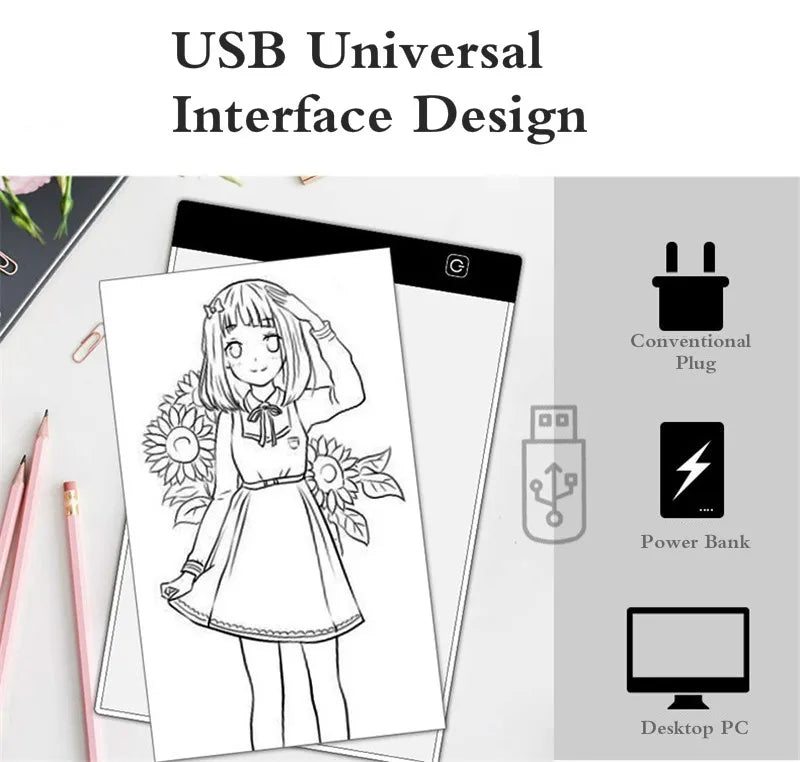 A4 Level Dimmable Led Drawing Copy Pad Board Children's Toy Painting Educational Kids Grow Playmates Creative Gifts For Children