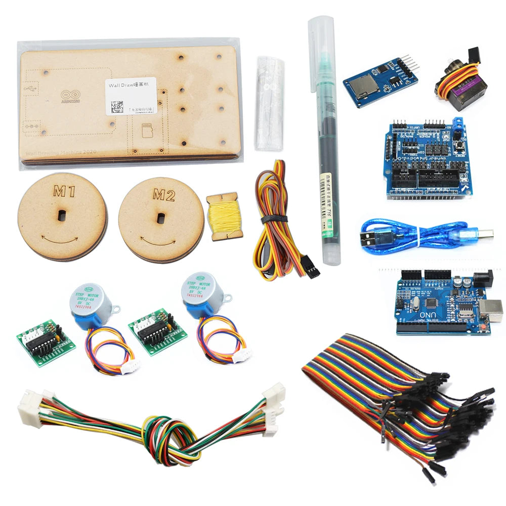 2024 Draw Wall Painting Robot with Cable Plotter Arduino Maker Project Kit Polar Graph with Motor DIY STEM Toy Parts