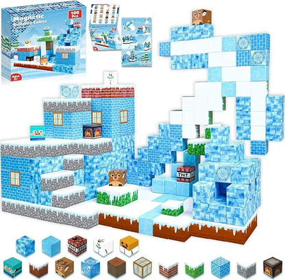 Magnetic Building Blocks Mine World Magnet Cube for Stacking Construction Set Educate Sensory Toys Kids Boys Girls Ages 3+ DIY