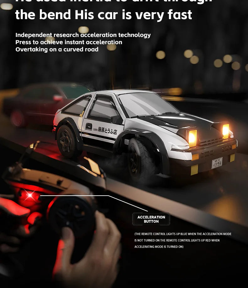 1:64 Desktop RC Drift Car 2.4G High-Speed Racing Car Four-Wheel Mini Desktop Remote Control Car Electric Toy for game party gift