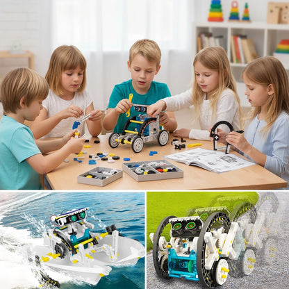STEM Robot Kit 12 in 1 DIY Science Experiment Educational Learning Toys Engineering Technological Gadgets Gift for Kids Teens