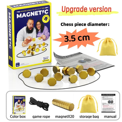 Party Game Magnetic Stone Game Interactive Magnetic Board Strategy Game, Suitable for Families, Children, and Adults High Quality, the Longest Side Is 2.5/ 3.5cm (Version Upgrade, the Outer Packaging Comes in 2 Random Styles)