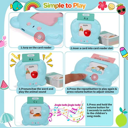 Talking Flash Cards Early Educational Toys  Baby Boys Girls Preschool Learning Reading Machine  Interactive Gift