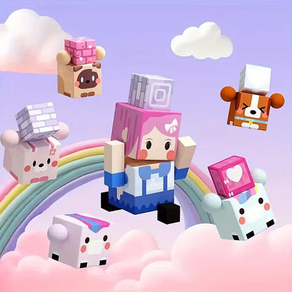 Magnetic Building Blocks Mine World Magnet Pink Girly Heart Blossom Cave Plant Zombies Cubes Set Brick Cube Toys Children Gifts