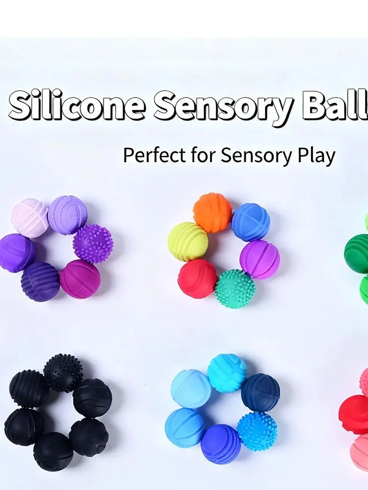 Sensory Toys Magnetic Sensory Balls Silicone Textured Stress Relief Toy Magnetic Elastic Silicone Balls