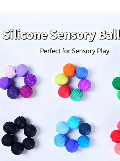 Sensory Toys Magnetic Sensory Balls Silicone Textured Stress Relief Toy Magnetic Elastic Silicone Balls