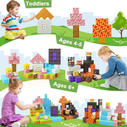 50-400pcs Mine Magnetic Building Block World Magnet Cube Set for Boys Girls Kid  DIY Model Children Sensory Toy Christmas Gift