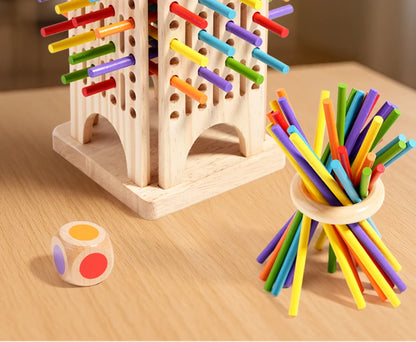 Parent child interactive wooden stick children's two person battle spatial thinking training puzzle toy