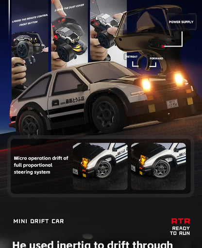 1:64 Desktop RC Drift Car 2.4G High-Speed Racing Car Four-Wheel Mini Desktop Remote Control Car Electric Toy for game party gift