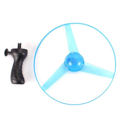 Kids Luminous Flying Disc Propeller Toys LED Lighting Pull String Flying UFO Toy Spinning Top Outdoor Game Sports Toy Gift