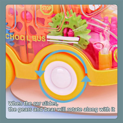 Baby Toy Cartoon Press Gear Car Toy Lnertia Pull-back Transparent Car Inertia Rebound Car Birthday Gifts for Kids Boys and Girls