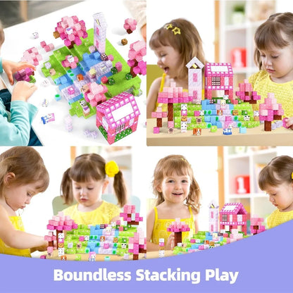 Magnetic Building Blocks Mine World Magnet Pink Girly Heart Blossom Cave Plant Zombies Cubes Set Brick Cube Toys Children Gifts