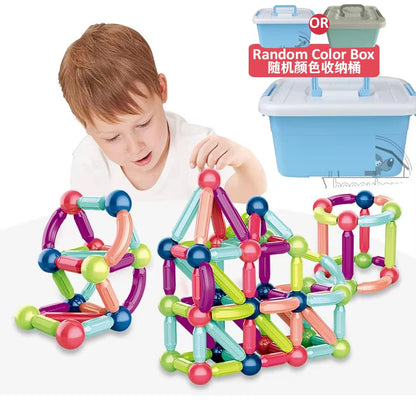 Magnetic Constructor Blocks Set Toys for Kids Magnet Stick Rod Building Blocks Montessori Educational Toys For Children Boy Girl