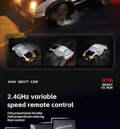 1:64 Desktop RC Drift Car 2.4G High-Speed Racing Car Four-Wheel Mini Desktop Remote Control Car Electric Toy for game party gift