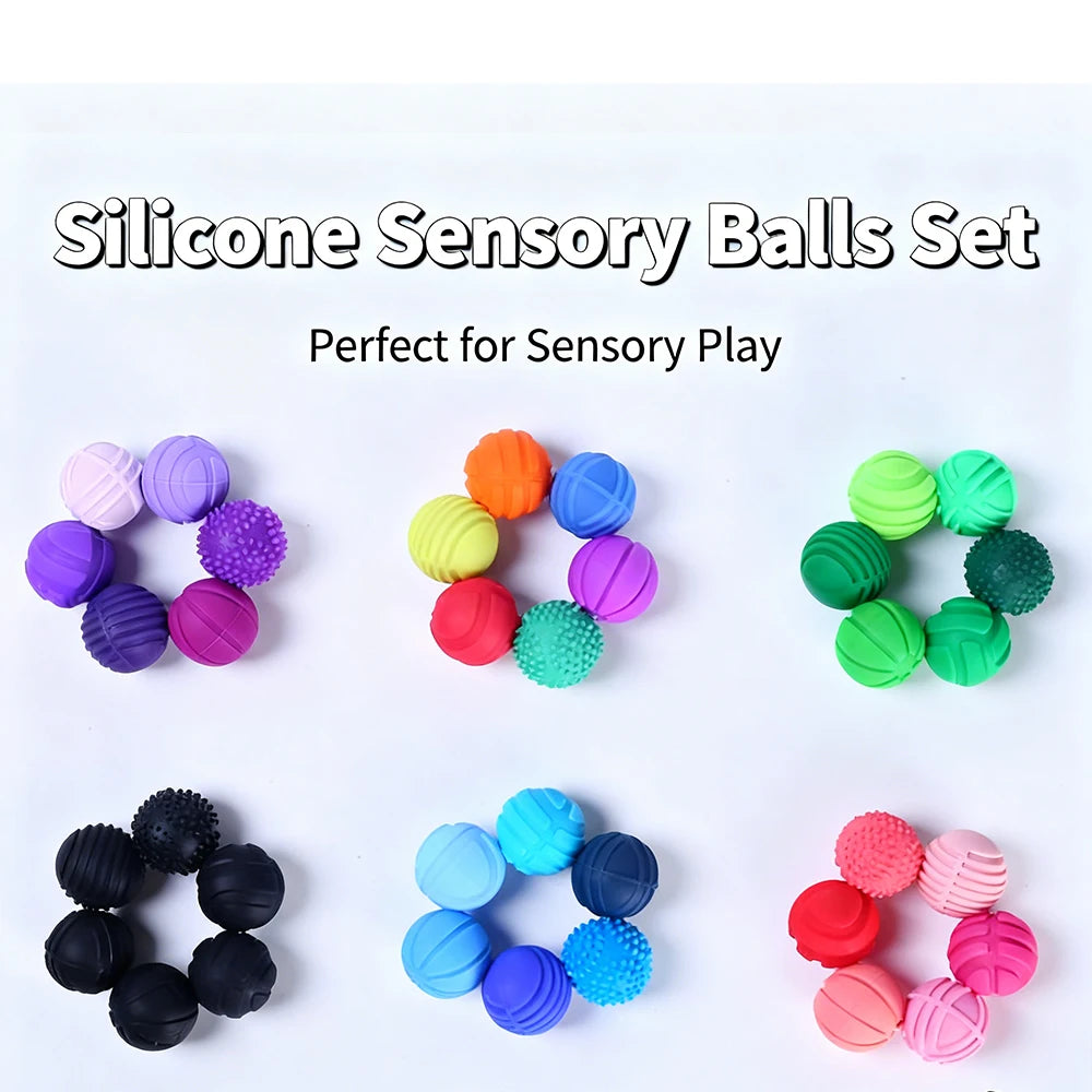 Sensory Toys Magnetic Sensory Balls Silicone Textured Stress Relief Toy Magnetic Elastic Silicone Balls