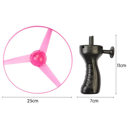 Kids Luminous Flying Disc Propeller Toys LED Lighting Pull String Flying UFO Toy Spinning Top Outdoor Game Sports Toy Gift