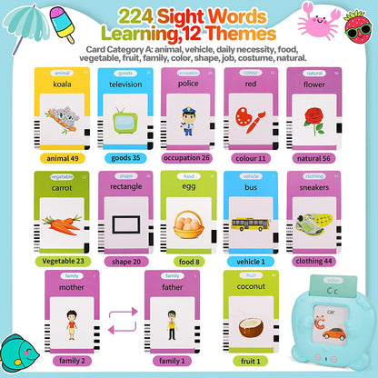 Talking Flash Cards Early Educational Toys  Baby Boys Girls Preschool Learning Reading Machine  Interactive Gift