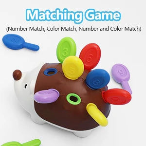 Sensory Hedgehog Toys Toddler Montessori Fine Motor Toys Baby Preschooler Educational Sensory Travel Toys for Age 1 2 3 4 Year