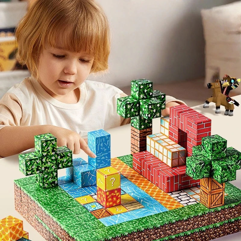 500pcs DIY Magnetics Building Blocks Mini World Magnetic World Kids DIY Model Building Blocks Puzzle Blocks For Children's TOYS