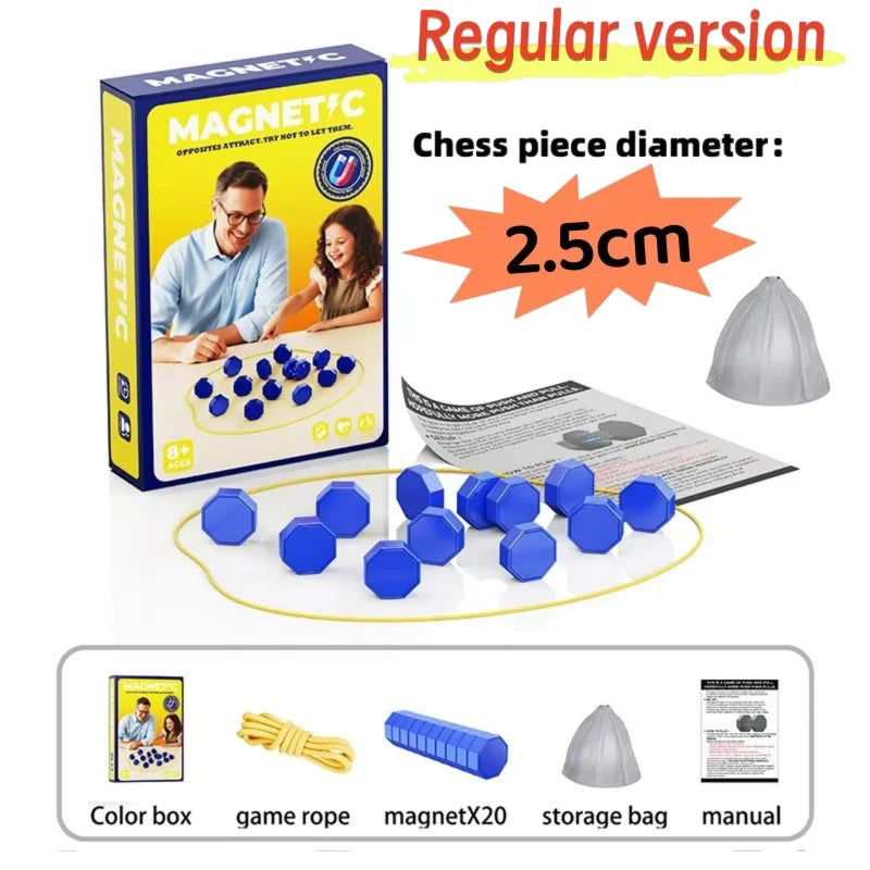 Party Game Magnetic Stone Game Interactive Magnetic Board Strategy Game, Suitable for Families, Children, and Adults High Quality, the Longest Side Is 2.5/ 3.5cm (Version Upgrade, the Outer Packaging Comes in 2 Random Styles)