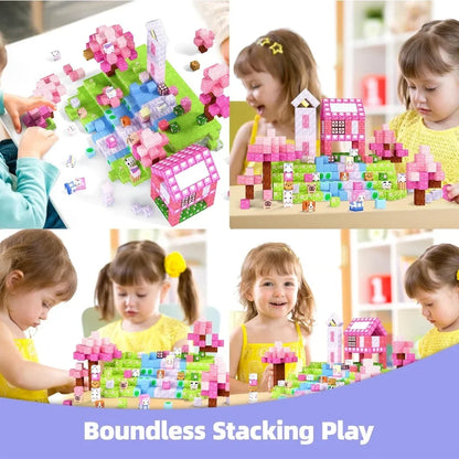Magnetic Building Blocks Mine World Magnet Pink Girly Heart Blossom Cave Plant Zombies Cubes Set Brick Cube Toys Children Gifts