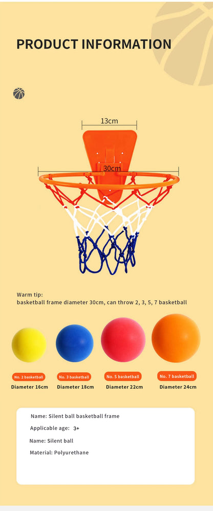 Diameter 24/22/18cm Silent High Density Foam Sports Ball Indoor Mute Basketball Soft Elastic Ball Children Sports Toy Games