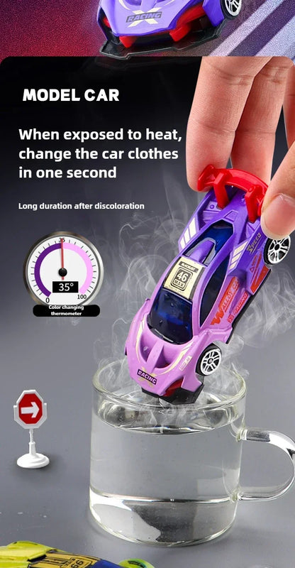 1:64 Magic Color Changing Racing Car Model Temperature Sensitive Inertia Pull Back Cars Toys Crash-Resistant Durable Boys Gift