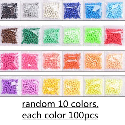 1000 Pcs/box DIY Water Spray Magic Beads Handmade Toy Set Children's Color Crystal Beads Puzzle Craft Kit Gift Variety Bean Toys