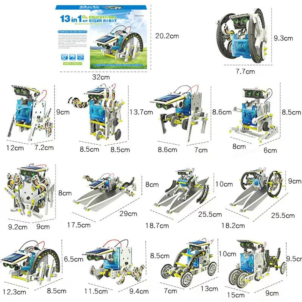 12-in-1 STEM Robot Building Kit Toys DIY Engineering Construction Set Educational Science Experiment Gift for Kids Teens