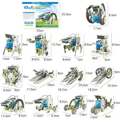 12-in-1 STEM Robot Building Kit Toys DIY Engineering Construction Set Educational Science Experiment Gift for Kids Teens