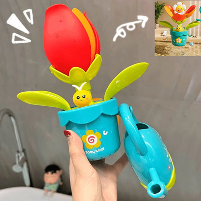 2025 Baby Bath Toy Play Water in Duck/Flower Shape Lion Waterwheel Children Fun in Shower Bathtub with Suction Cup in Kid Gift