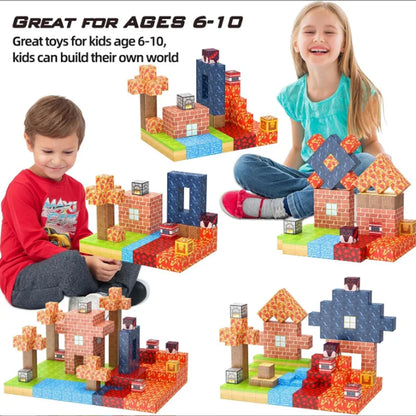 50-400pcs Mine Magnetic Building Block World Magnet Cube Set for Boys Girls Kid  DIY Model Children Sensory Toy Christmas Gift