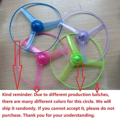 Kids Luminous Flying Disc Propeller Toys LED Lighting Pull String Flying UFO Toy Spinning Top Outdoor Game Sports Toy Gift