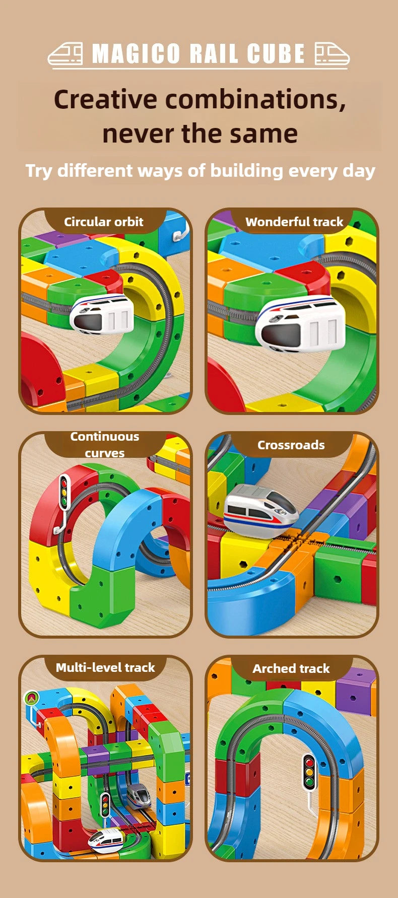 Children Magic Track Train Electric Assembled Building Blocks Magnetic Rail Car Maze Educational Toys for Kids Christmas Gifts