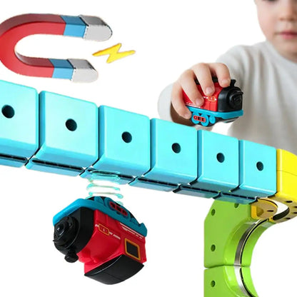1pcs Magnetic Magical Track Car Toys Magnetic Children'S Puzzle Toy For Diy Track Rails Toys