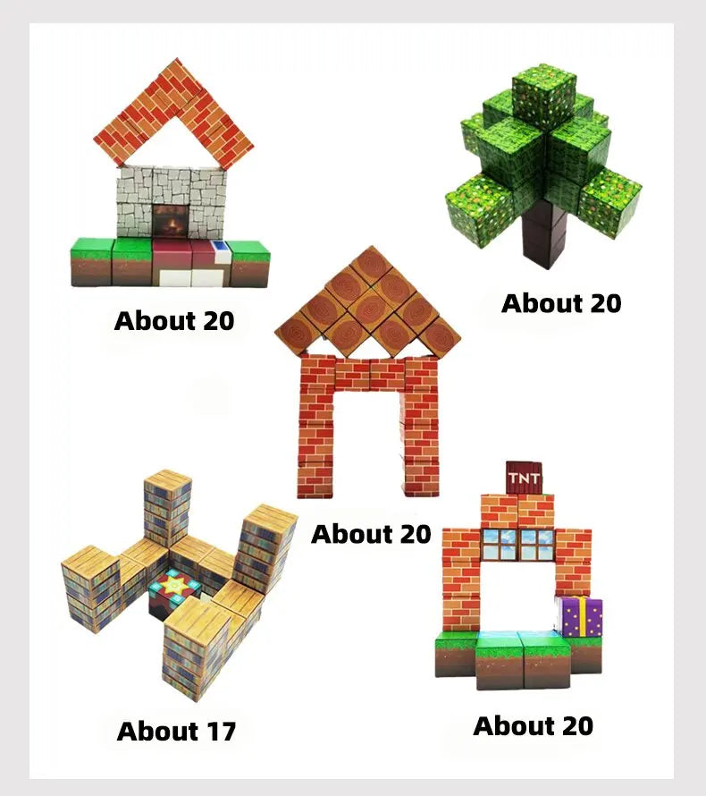 10-500PCS Magnetic Building Blocks Magnet Set Bricks Mini World STEM Construction DIY Educational Toys For Kids Birthday Gifts