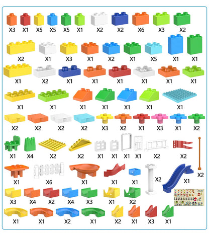 100PCS Big Particle Roof Blocks Compatible City House Big Size Slide Building Blocks Castle Brick Toys For Children