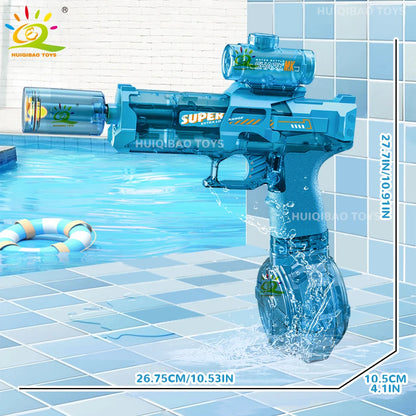 HUIQIBAO Electric Pulse Water Gun Simulated Flame Sensor Light Fully Automatic Fights Toy Water Pistol Outdoor Beach Toys Adult