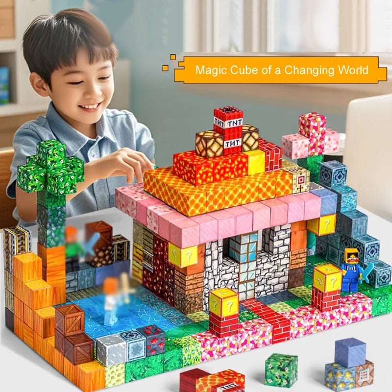 50-400pcs Mine Magnetic Building Block World Magnet Cube Set for Boys Girls Kid  DIY Model Children Sensory Toy Christmas Gift