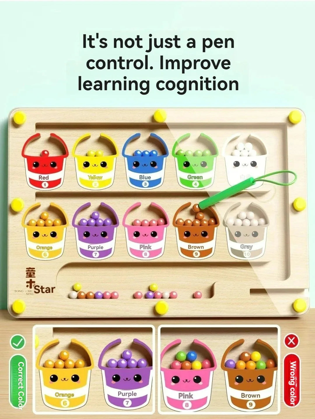 Magnetic Maze 2-in-1 STEM Toy for Ages 3-6, Develops Fine Motor Skills & Concentration