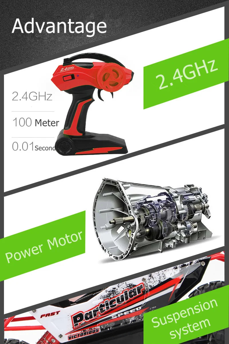 1:12 / 1:16 4WD RC Car 2.4G Radio Control Car Buggy Off-Road Remote Control Cars  Trucks Boys Toys for Children