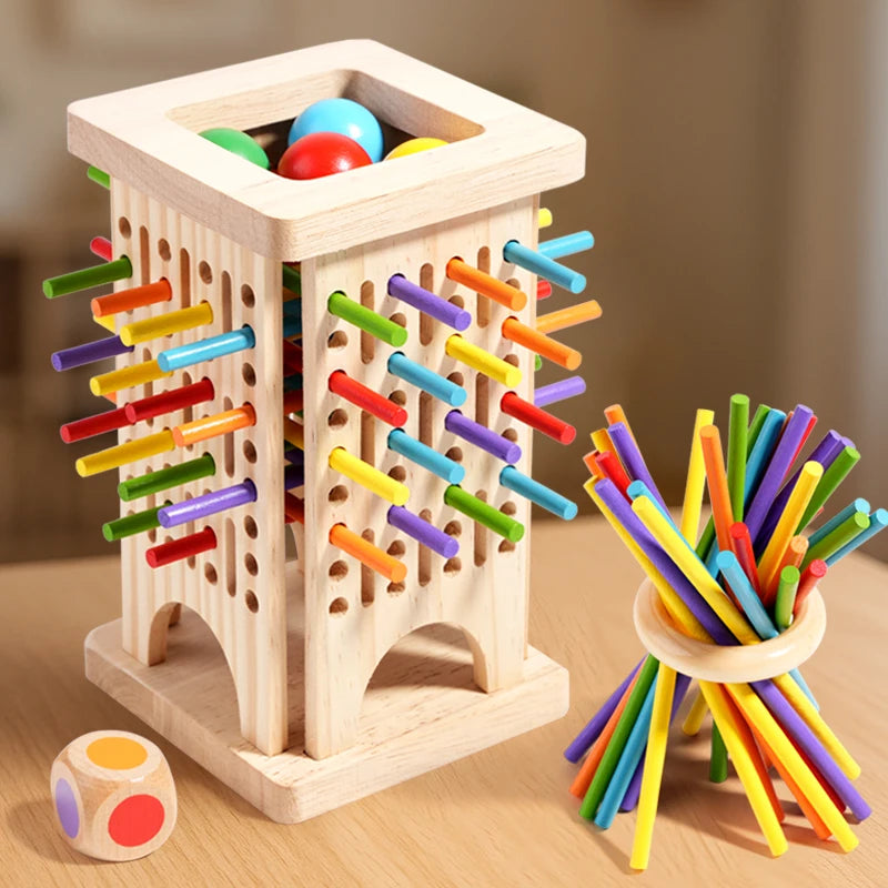 Parent child interactive wooden stick children's two person battle spatial thinking training puzzle toy