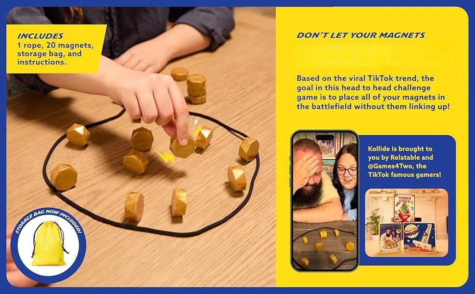 Party Game Magnetic Stone Game Interactive Magnetic Board Strategy Game, Suitable for Families, Children, and Adults High Quality, the Longest Side Is 2.5/ 3.5cm (Version Upgrade, the Outer Packaging Comes in 2 Random Styles)