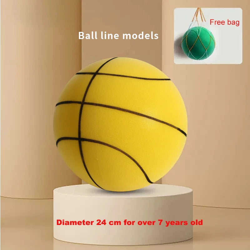 Diameter 24/22/18cm Silent High Density Foam Sports Ball Indoor Mute Basketball Soft Elastic Ball Children Sports Toy Games