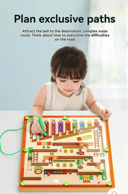 Magnetic Maze 2-in-1 STEM Toy for Ages 3-6, Develops Fine Motor Skills & Concentration