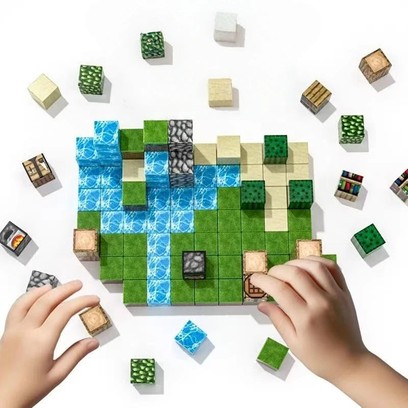 500pcs DIY Magnetics Building Blocks Mini World Magnetic World Kids DIY Model Building Blocks Puzzle Blocks For Children's TOYS