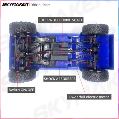 WPL C24-1 Full Scale RC Car 1:16 2.4G 4WD Rock Crawler Electric Buggy Climbing Truck LED Light On-road 1/16 For Kids Gifts Toys